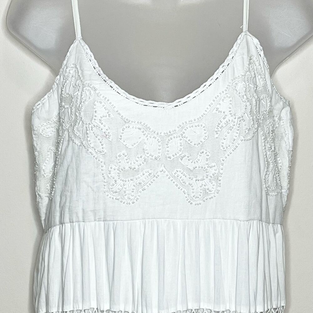 ANTHROPOLOGIE / LOVE THE LABEL The Aurora Beaded Maxi Dress Cream Sz Small - Picture 5 of 10